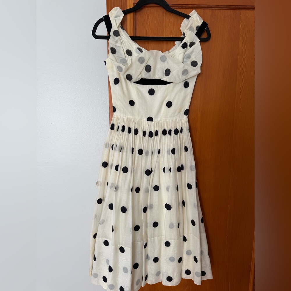 Ceil Chapman Marilyn Monroe B&W Polka Dot Dress